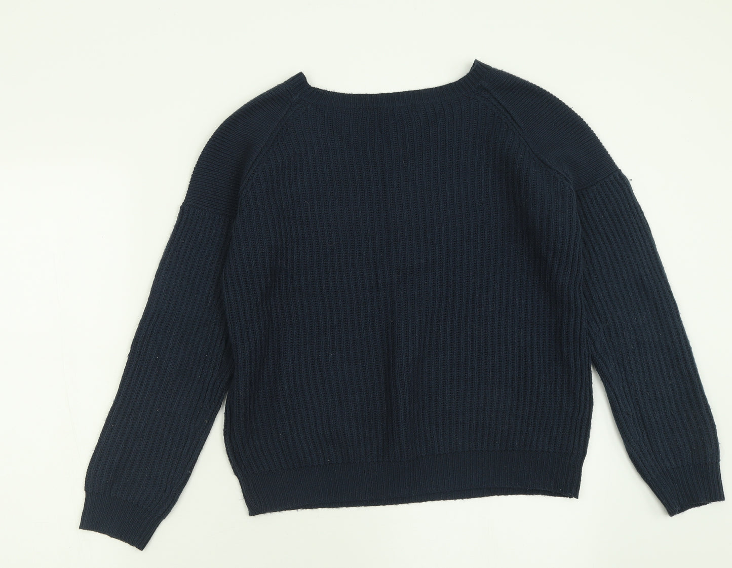VILA Womens Blue Crew Neck  Acrylic Pullover Jumper Size M