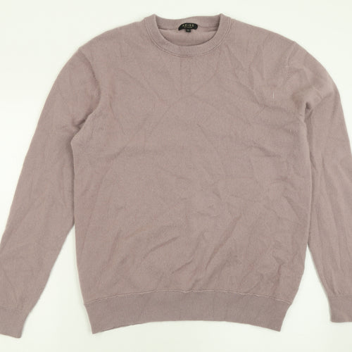 Reiss Womens Purple Crew Neck  Cashmere Pullover Jumper Size XL