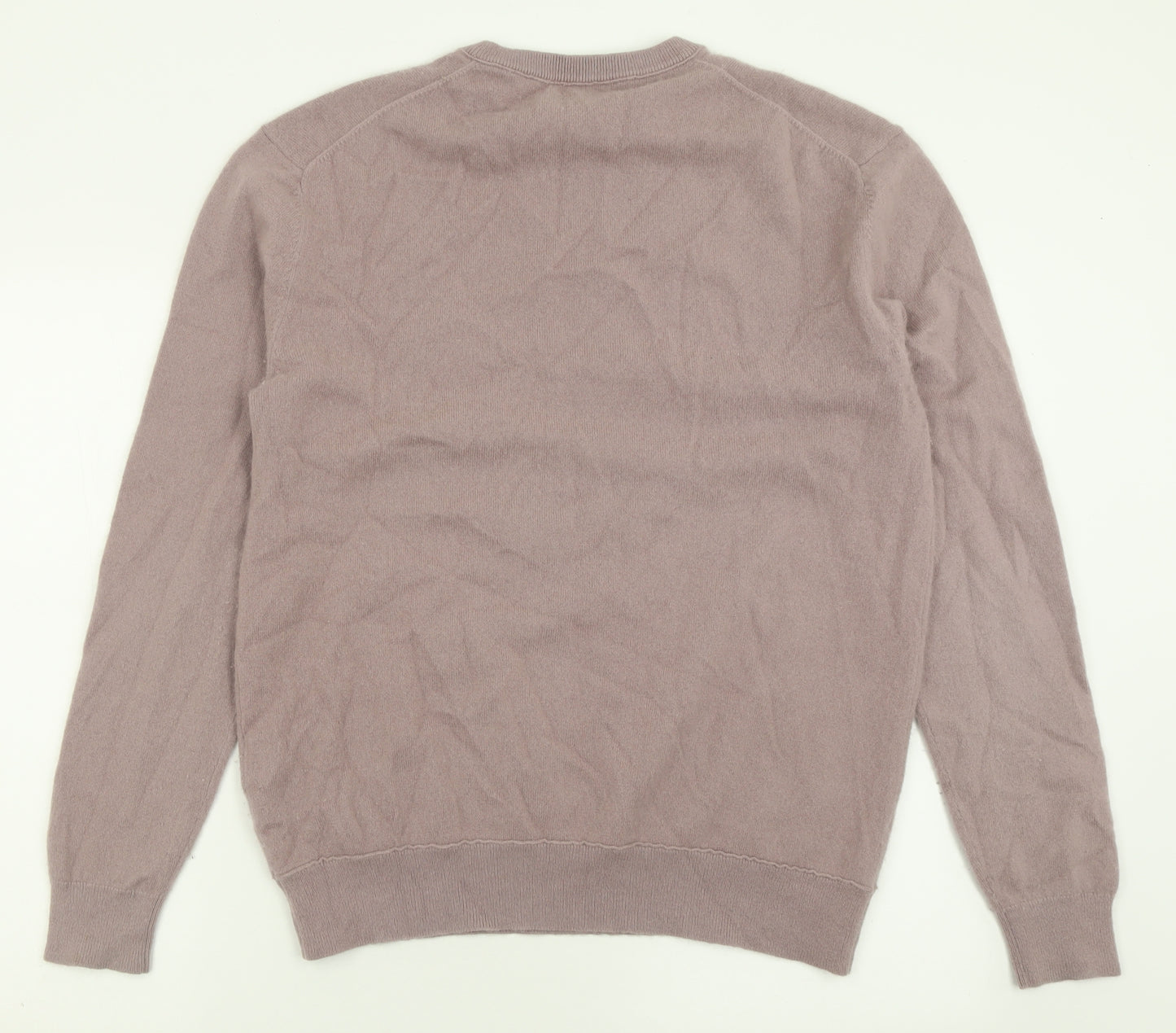 Reiss Womens Purple Crew Neck  Cashmere Pullover Jumper Size XL