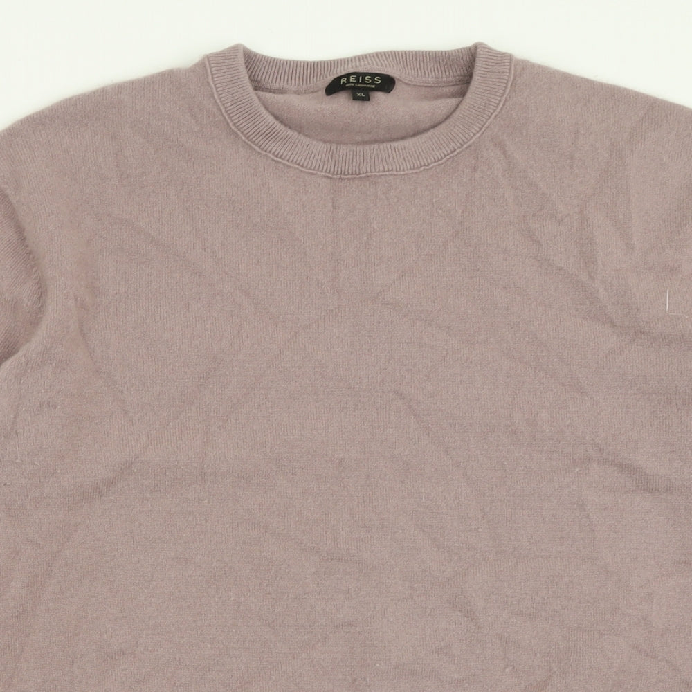 Reiss Womens Purple Crew Neck  Cashmere Pullover Jumper Size XL