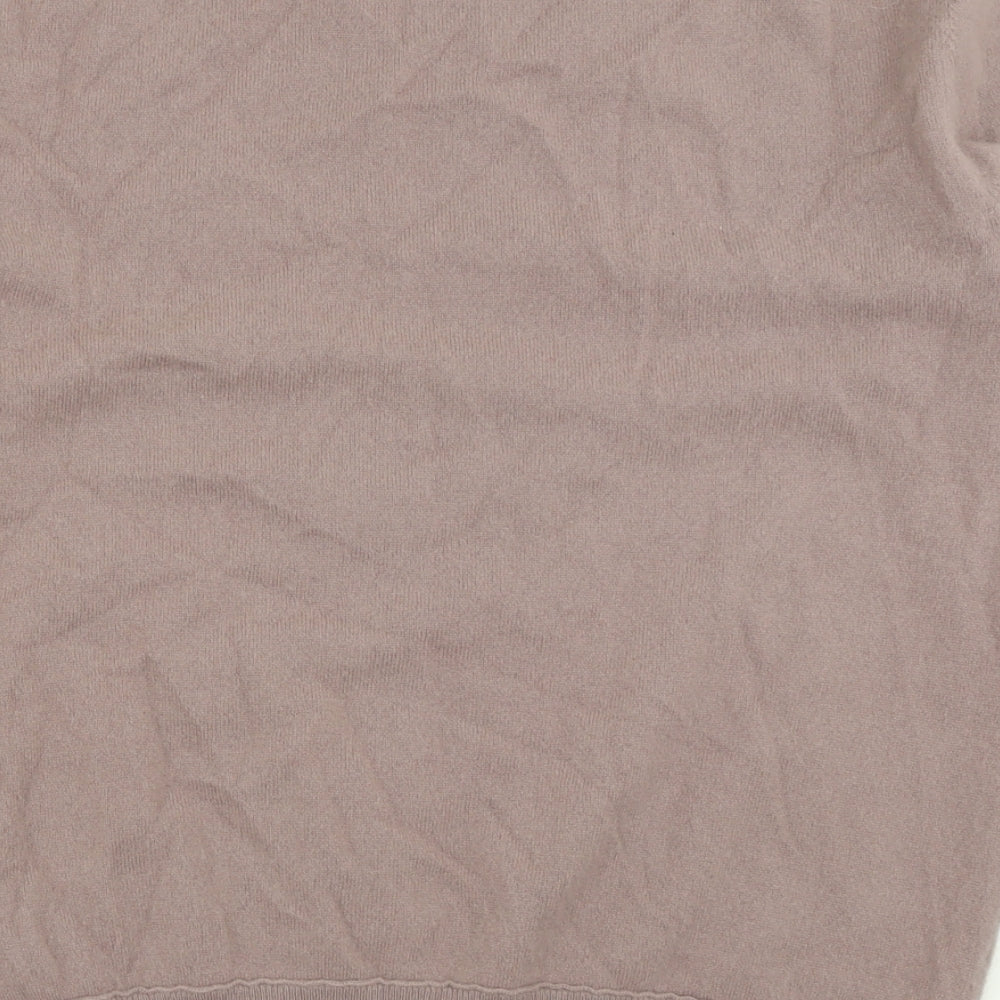 Reiss Womens Purple Crew Neck  Cashmere Pullover Jumper Size XL