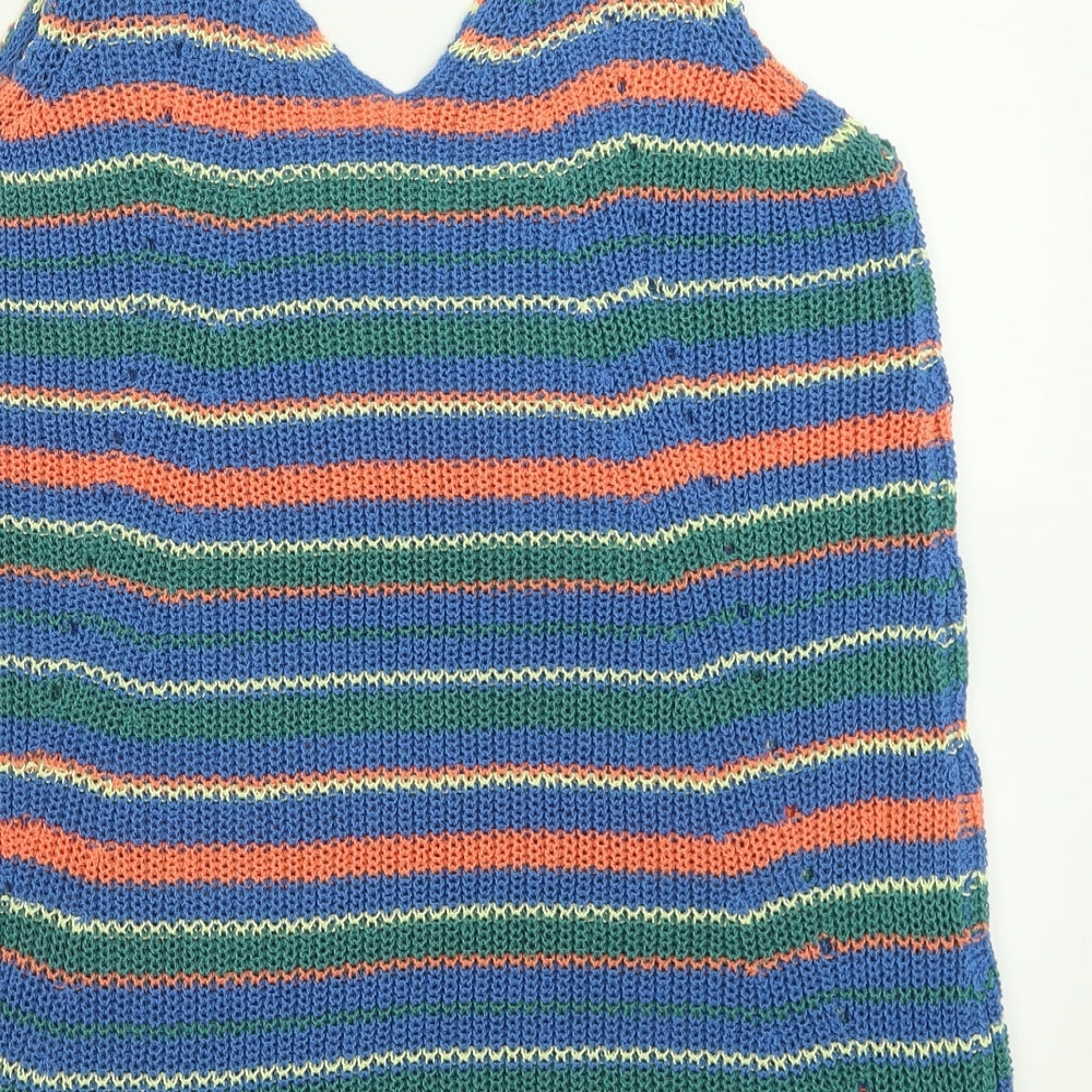 NEXT Womens Multicoloured Striped Acrylic Basic Tank Size 16 Scoop Neck