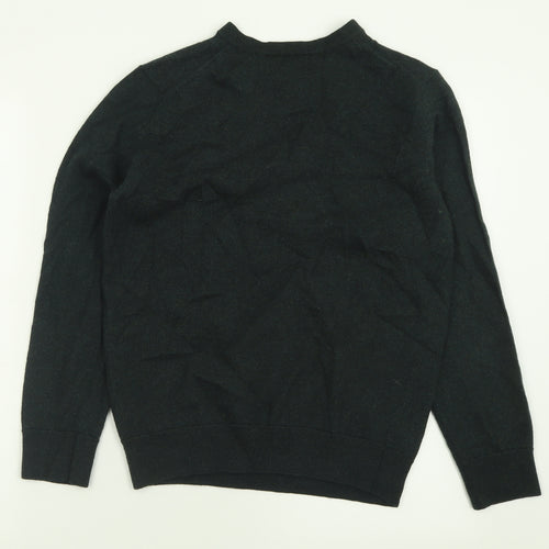 Jasper Conran Mens Green V-Neck  Wool Pullover Jumper Size M