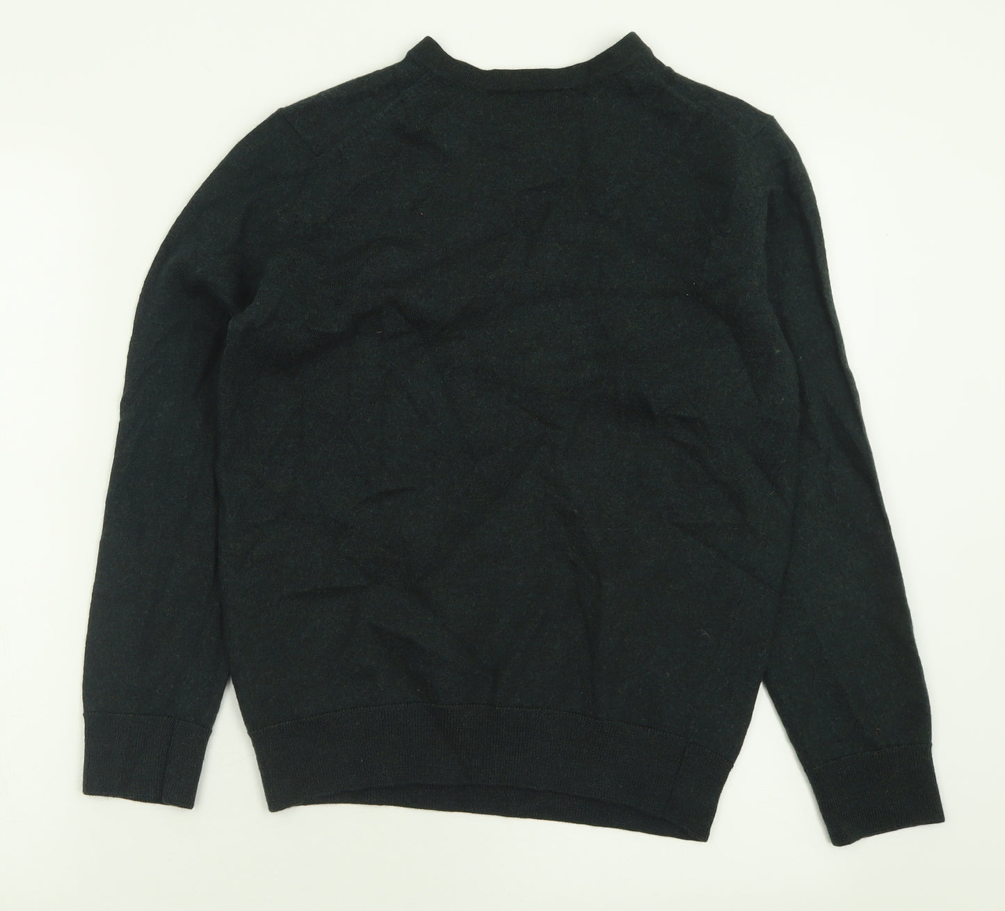 Jasper Conran Mens Green V-Neck  Wool Pullover Jumper Size M