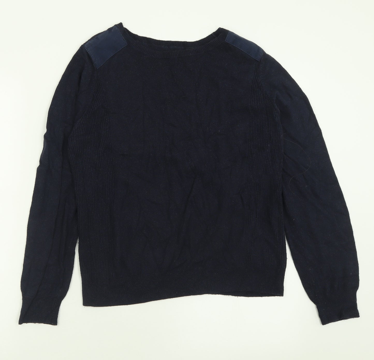 Dorothy Perkins Womens Blue Crew Neck  Nylon Pullover Jumper Size 18