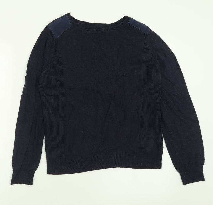 Dorothy Perkins Womens Blue Crew Neck  Nylon Pullover Jumper Size 18