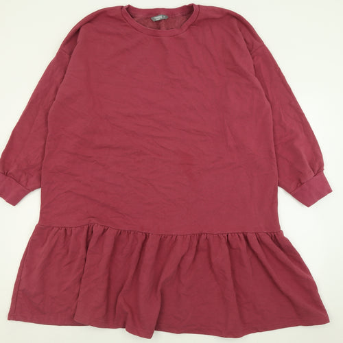 Nutmeg Womens Purple  Cotton Jumper Dress  Size 20  Crew Neck Pullover