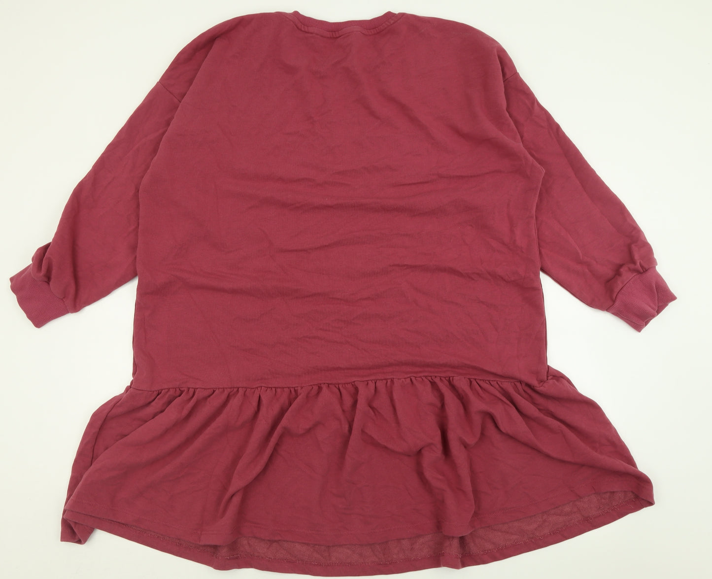 Nutmeg Womens Purple  Cotton Jumper Dress  Size 20  Crew Neck Pullover