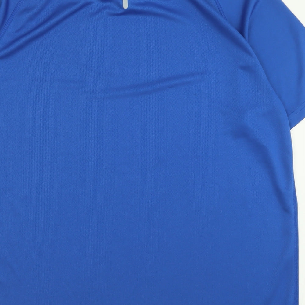 zengvee Mens Blue  Polyester Basic T-Shirt Size L Crew Neck Pullover