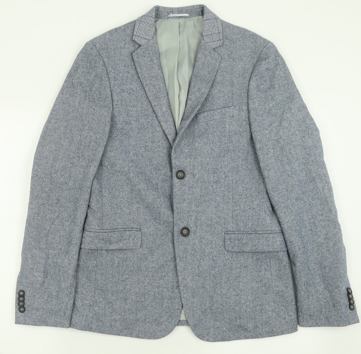 Topman Mens Blue  Polyester Jacket Suit Jacket Size 38