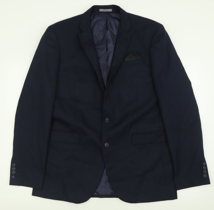 Cedar Wood State Mens Blue Polyester Jacket Suit Jacket Size 42