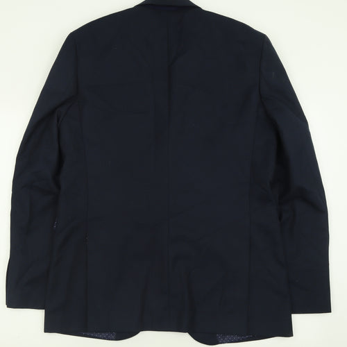Cedar Wood State Mens Blue  Polyester Jacket Suit Jacket Size 42
