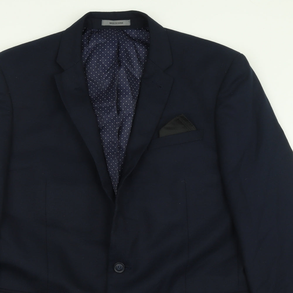Cedar Wood State Mens Blue  Polyester Jacket Suit Jacket Size 42