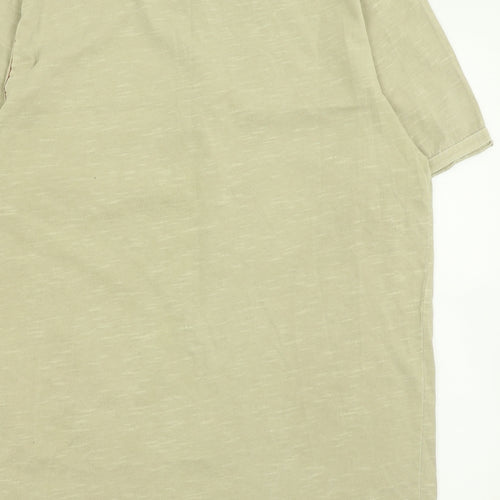 Debenhams Mens Green  Cotton  Polo Size L Collared Button