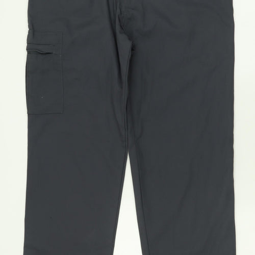 ocado Mens Grey  Polyester Cargo Trousers Size 38 in L33 in Regular Button