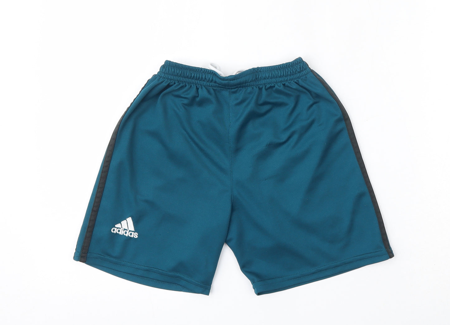 adidas Boys Blue  Polyester Sweat Shorts Size 7 Years  Regular Drawstring - Real Madrid football