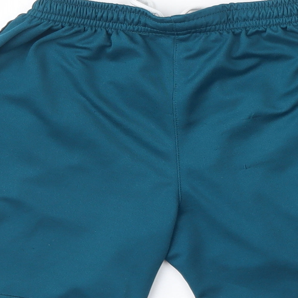 adidas Boys Blue  Polyester Sweat Shorts Size 7 Years  Regular Drawstring - Real Madrid football