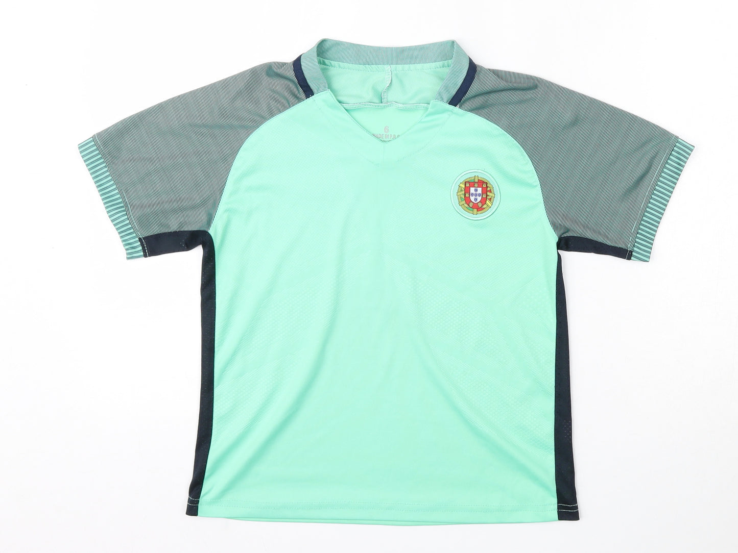 PORTUGAL FC Boys Blue  Polyester Basic T-Shirt Size 6 Years V-Neck  - Portugal FC, Ronaldo