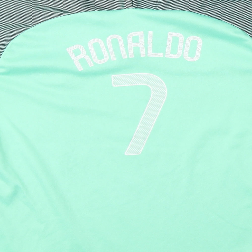 PORTUGAL FC Boys Blue  Polyester Basic T-Shirt Size 6 Years V-Neck  - Portugal FC, Ronaldo