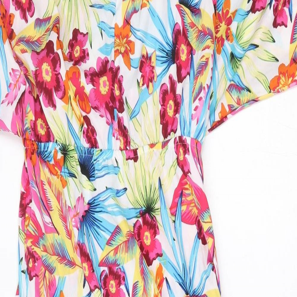 Dorothy Perkins Womens Multicoloured Floral Polyester Jumpsuit One-Piece Size S  Tie