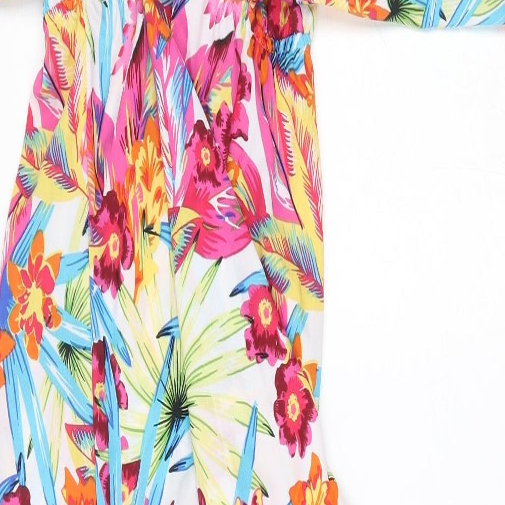 Dorothy Perkins Womens Multicoloured Floral Polyester Jumpsuit One-Piece Size S  Tie