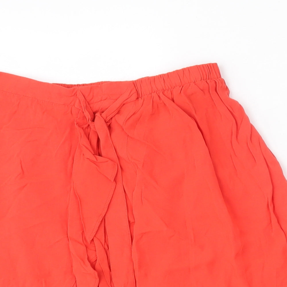 New Look Womens Red  Viscose A-Line Skirt Size 10