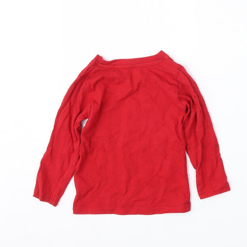 Primark Boys Red  Cotton Basic T-Shirt Size 12-18 Months Round Neck  - Dad said it's ok