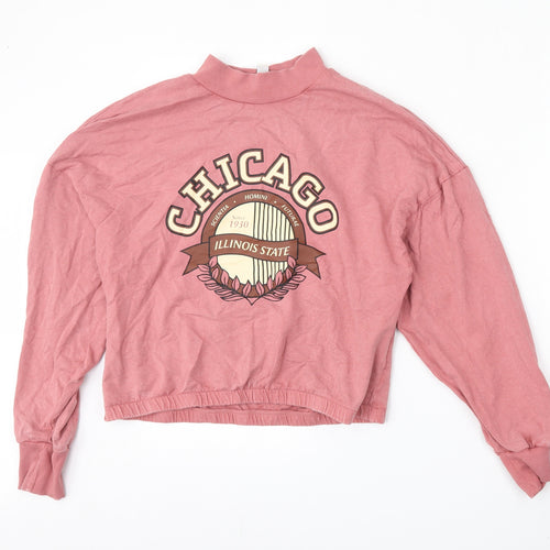 JDY Womens Pink  Cotton Pullover Sweatshirt Size S