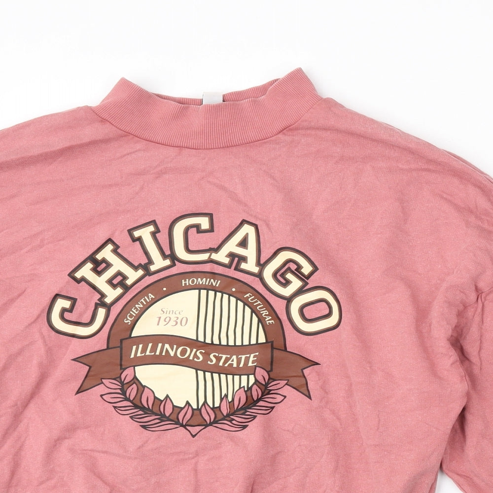 JDY Womens Pink  Cotton Pullover Sweatshirt Size S