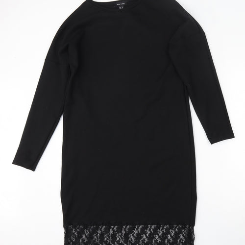 New Look Womens Black  Viscose Pencil Dress  Size 12  Round Neck
