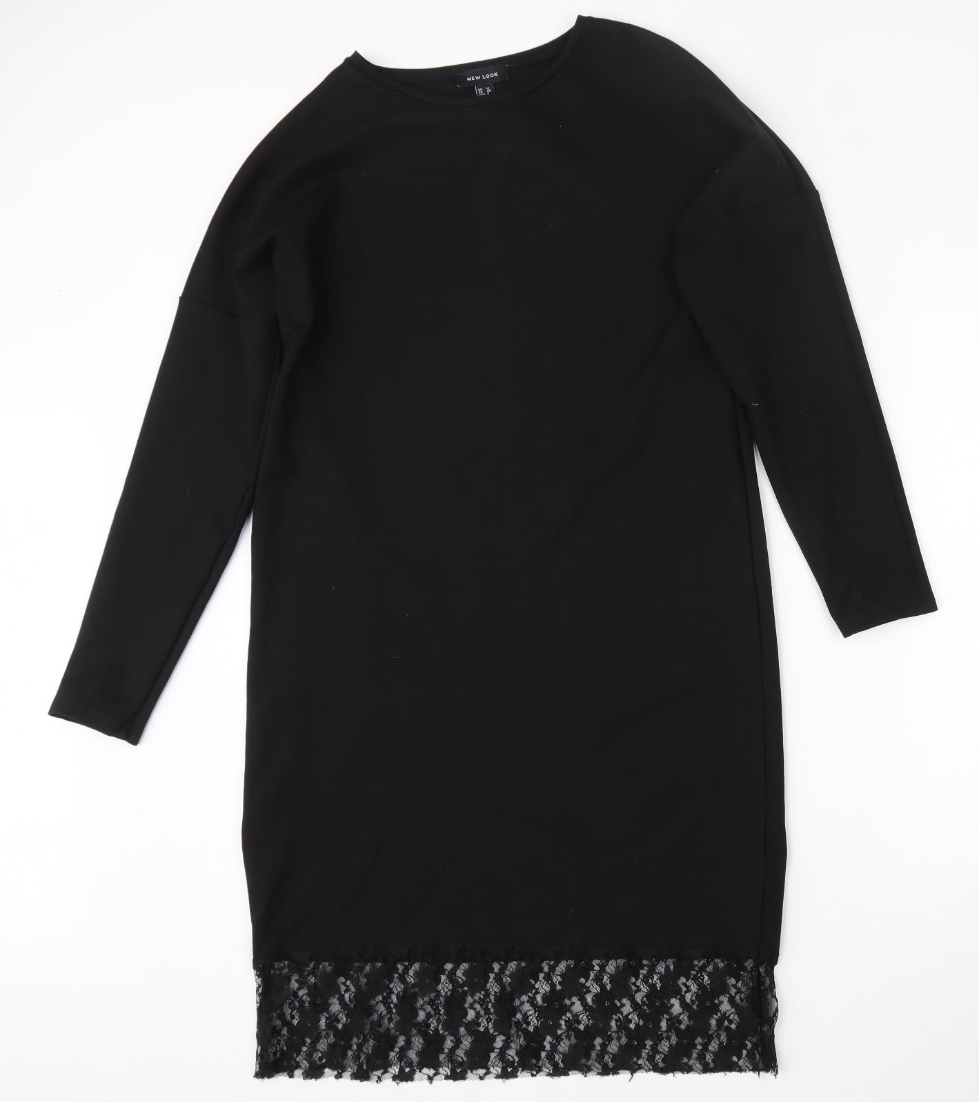 New Look Womens Black  Viscose Pencil Dress  Size 12  Round Neck