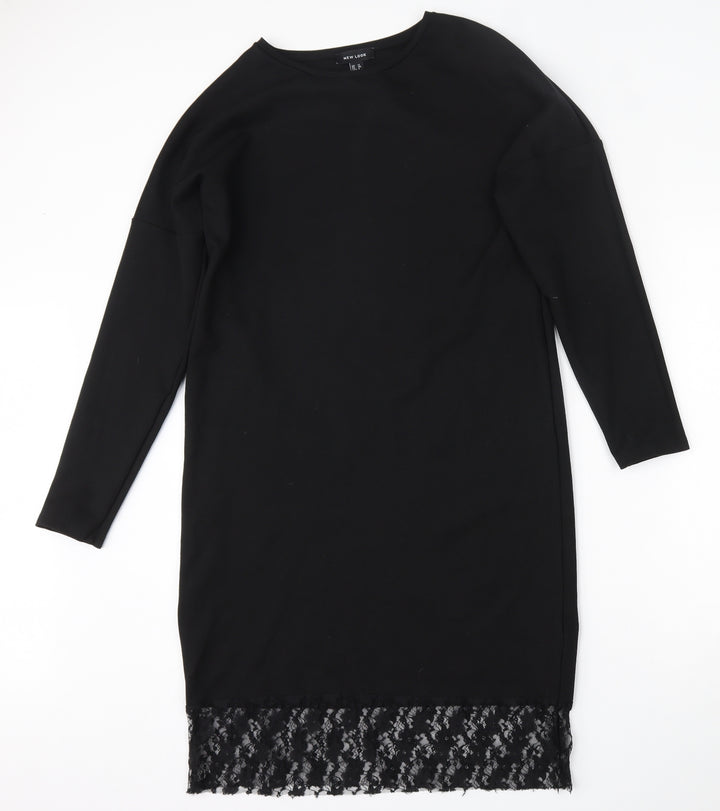 New Look Womens Black  Viscose Pencil Dress  Size 12  Round Neck