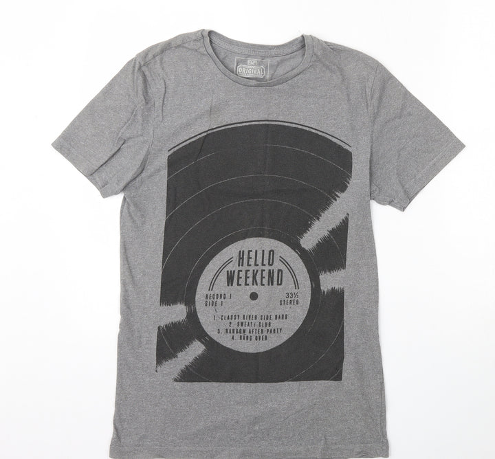 F&F Mens Grey Cotton T-Shirt Size XS Round Neck - Hello weekend