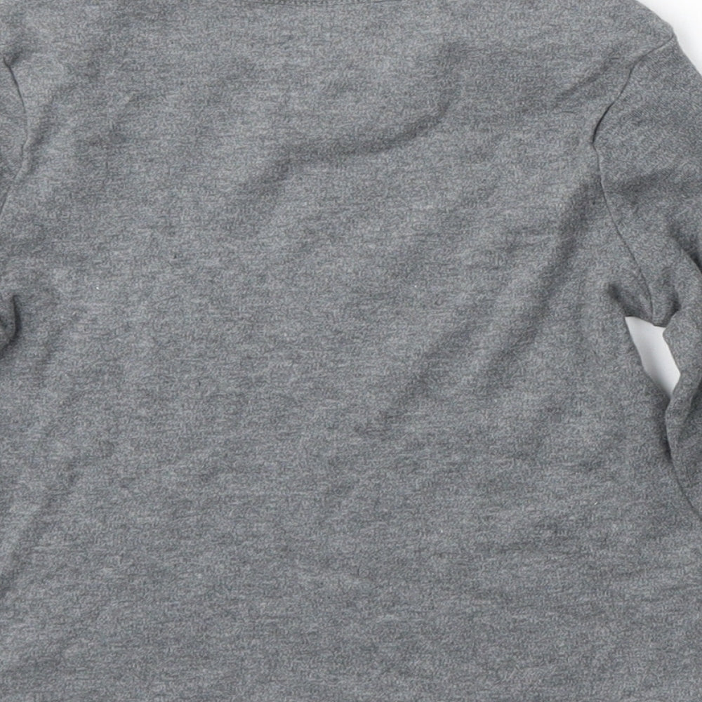 F&F Boys Grey  Cotton Basic T-Shirt Size 12-18 Months Round Neck