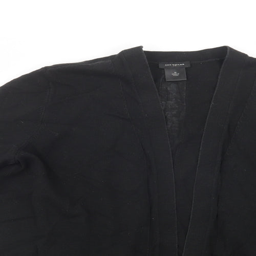 Ann Taylor Womens Black V-Neck  Cotton Cardigan Jumper Size M