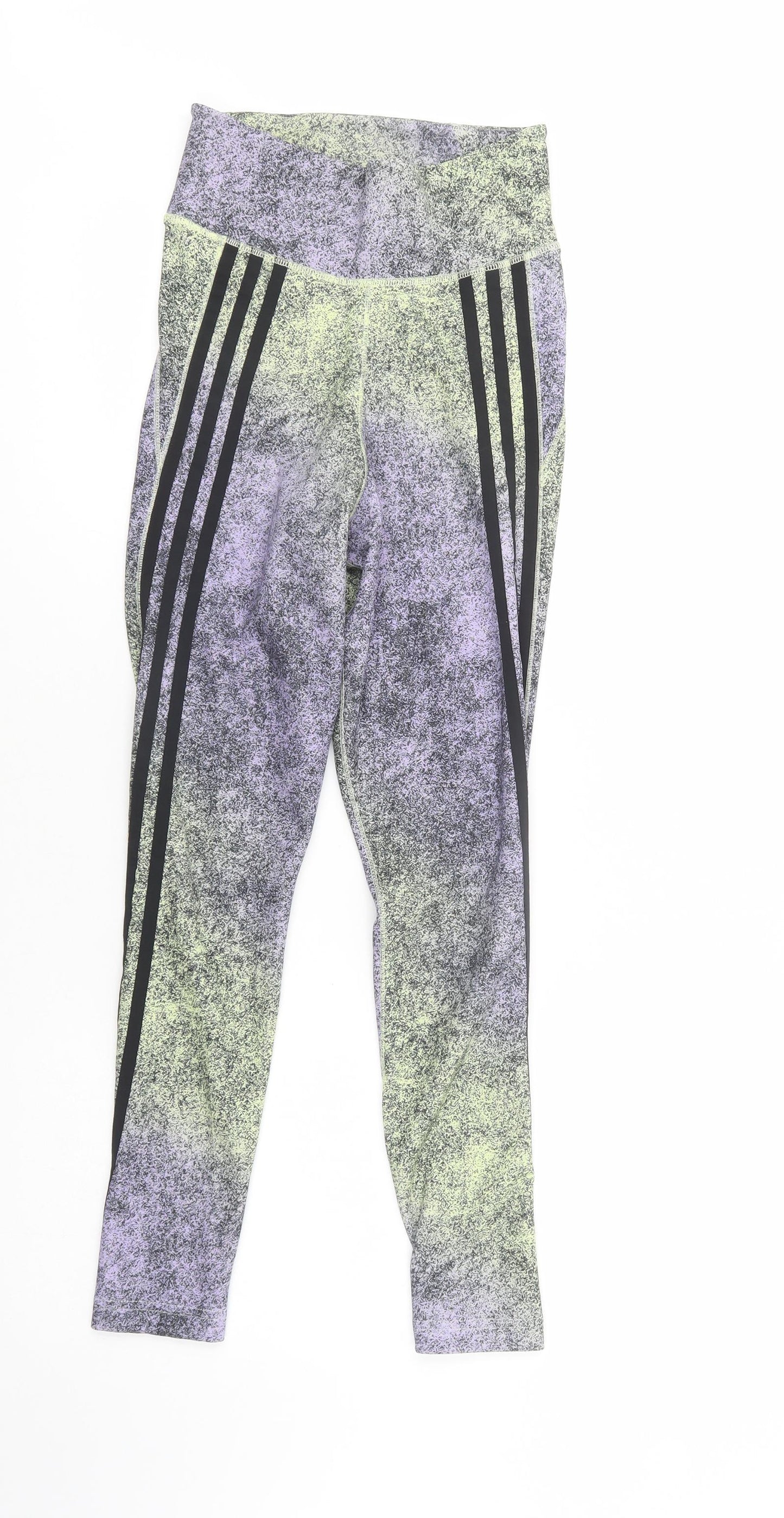 adidas Womens Multicoloured  Polyester Compression Leggings Size 6 L27 in Regular