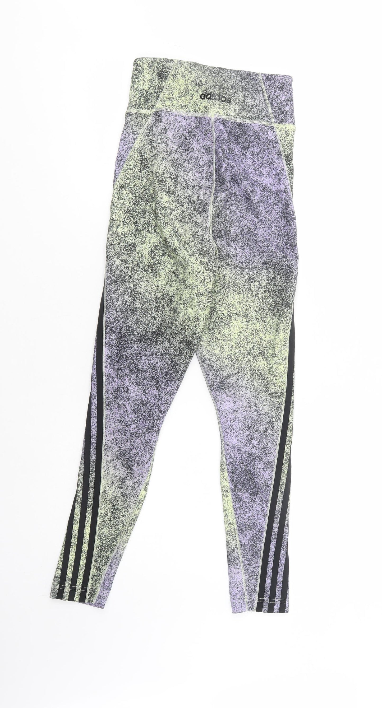 adidas Womens Multicoloured  Polyester Compression Leggings Size 6 L27 in Regular
