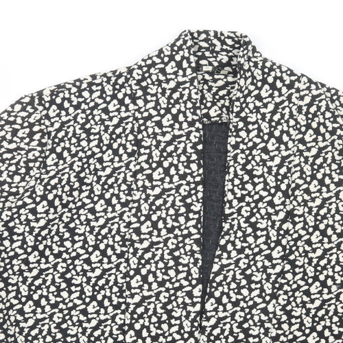 Matalan Womens Black Animal Print  Jacket Blazer Size 16