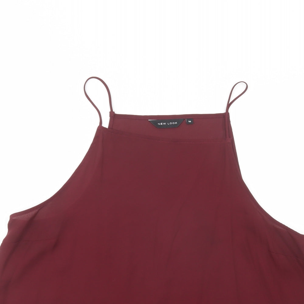 New Look Womens Purple  Polyester Camisole Blouse Size 16 Square Neck