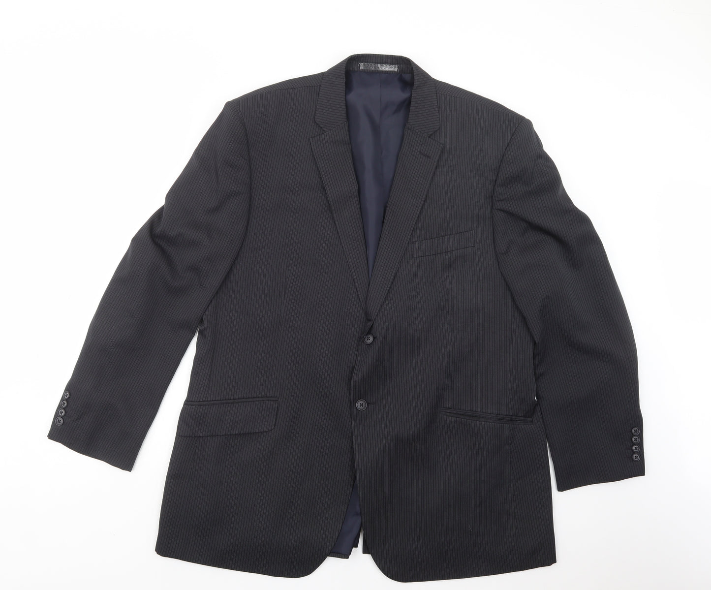 F&F Mens Black Striped  Jacket Blazer Size 46  Button