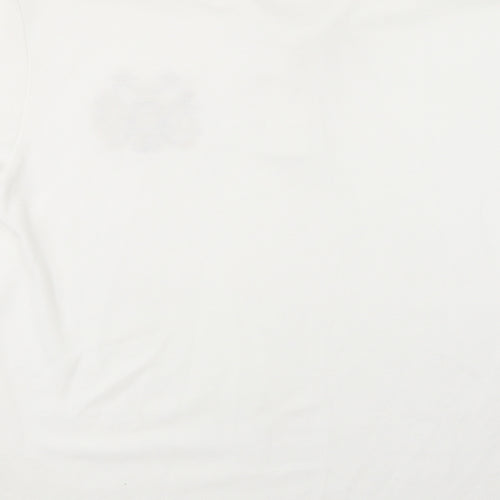 Disley Mens White  Polyester  Polo Size XL Collared Button