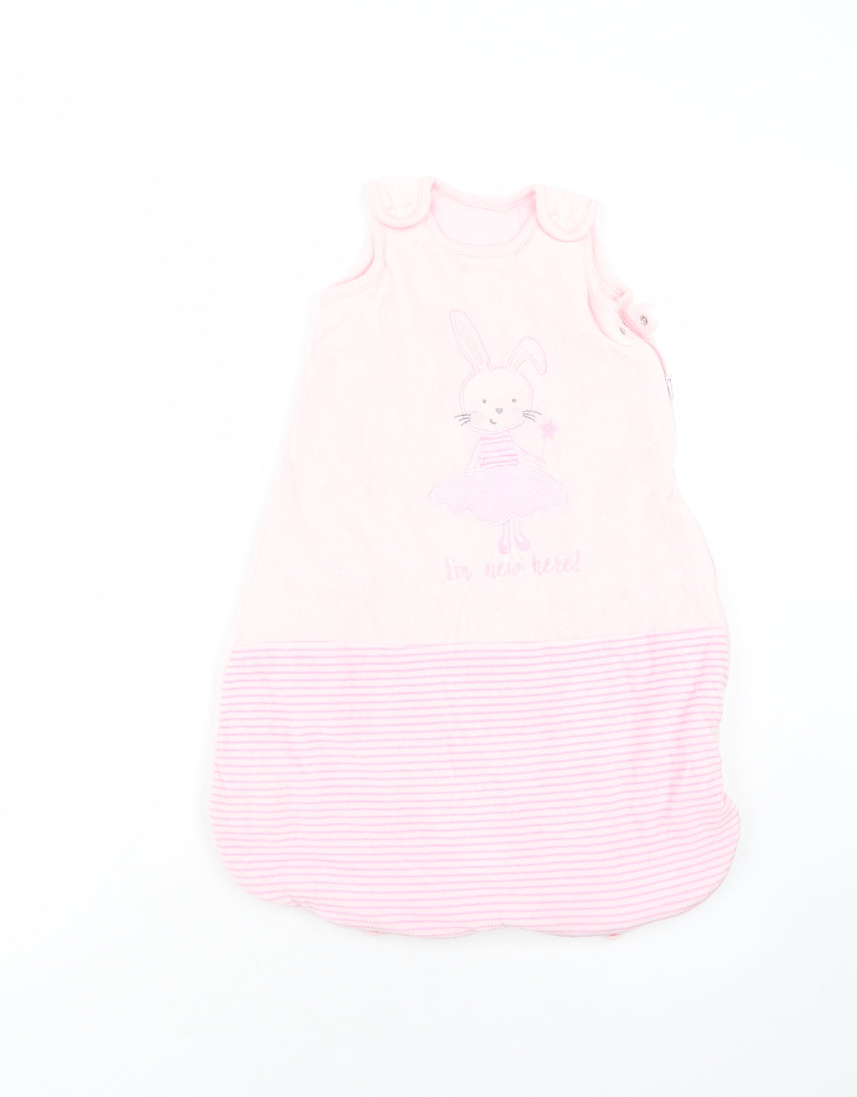 Dunnes Stores Baby Pink Striped Polyester Coverall One-Piece Size 3-6 Months  Zip - Sleeping Bag