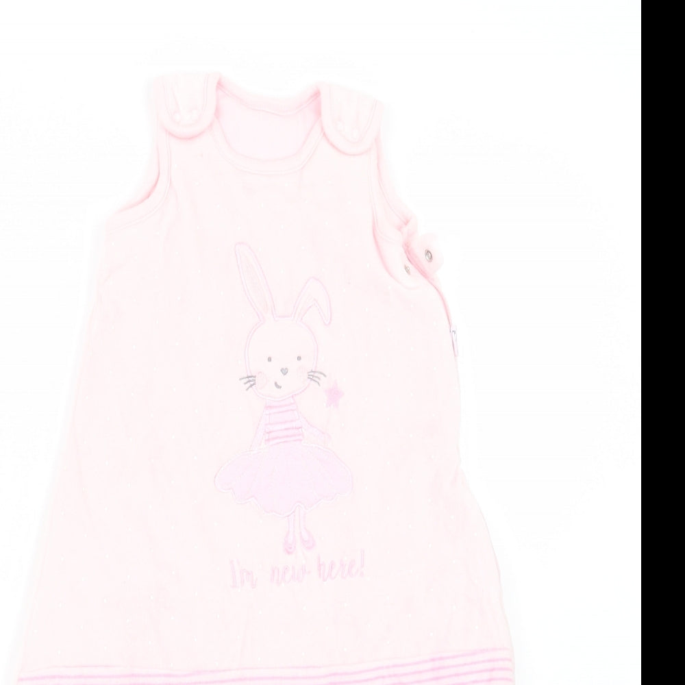 Dunnes Stores Baby Pink Striped Polyester Coverall One-Piece Size 3-6 Months  Zip - Sleeping Bag