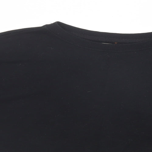Pull & Bear Womens Black  Cotton Pullover Sweatshirt Size S  Pullover - Cropped