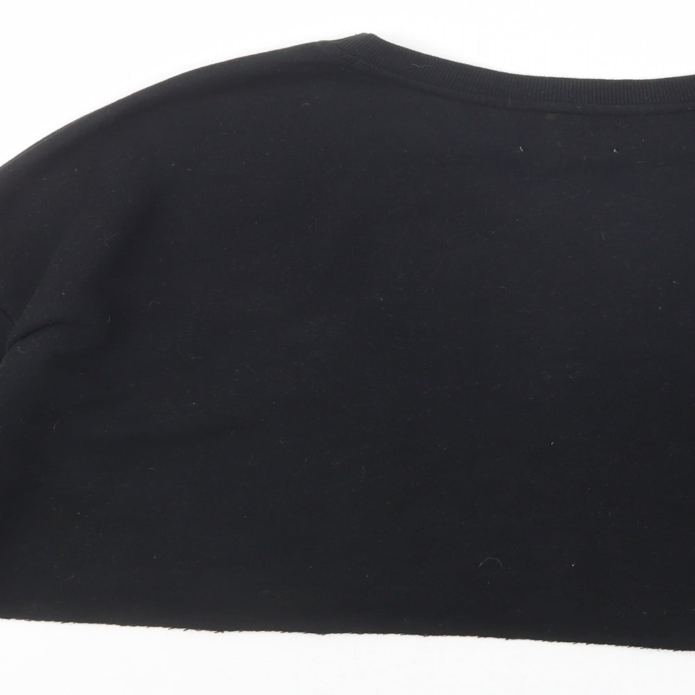 Pull & Bear Womens Black  Cotton Pullover Sweatshirt Size S  Pullover - Cropped