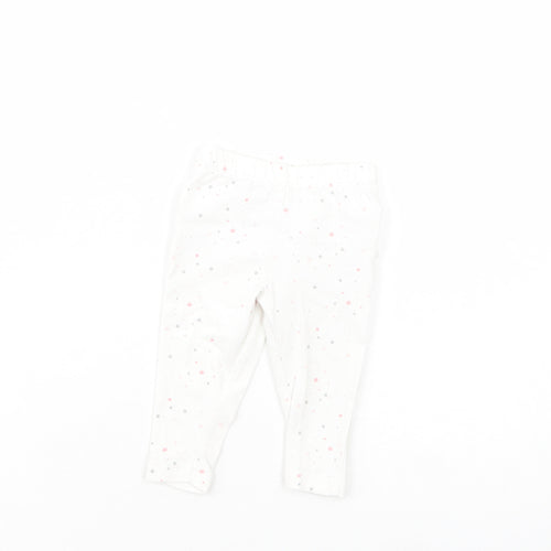 Primark Baby White Geometric Cotton Jogger Leggings Size 3-6 Months