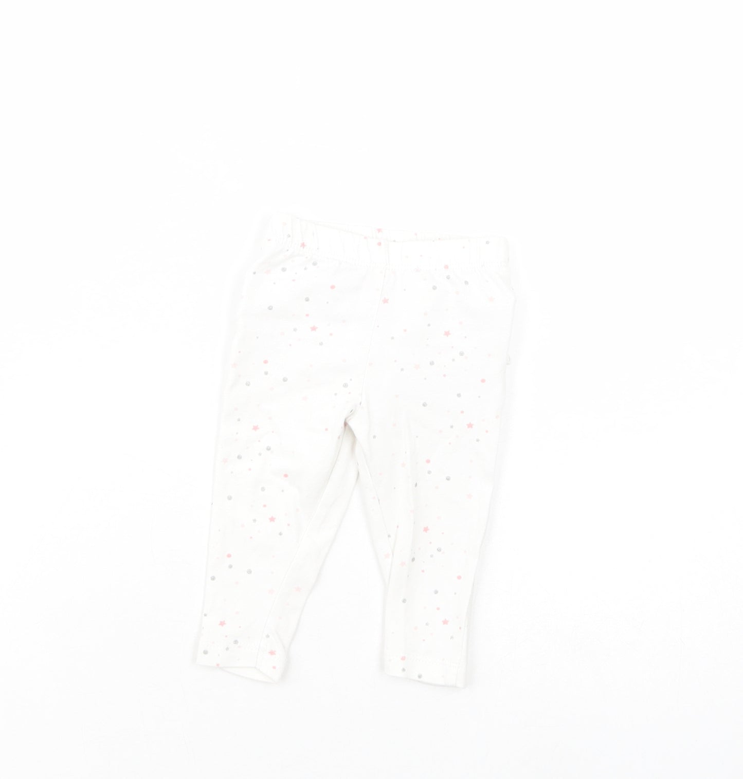 Primark Baby White Geometric Cotton Jogger Leggings Size 3-6 Months