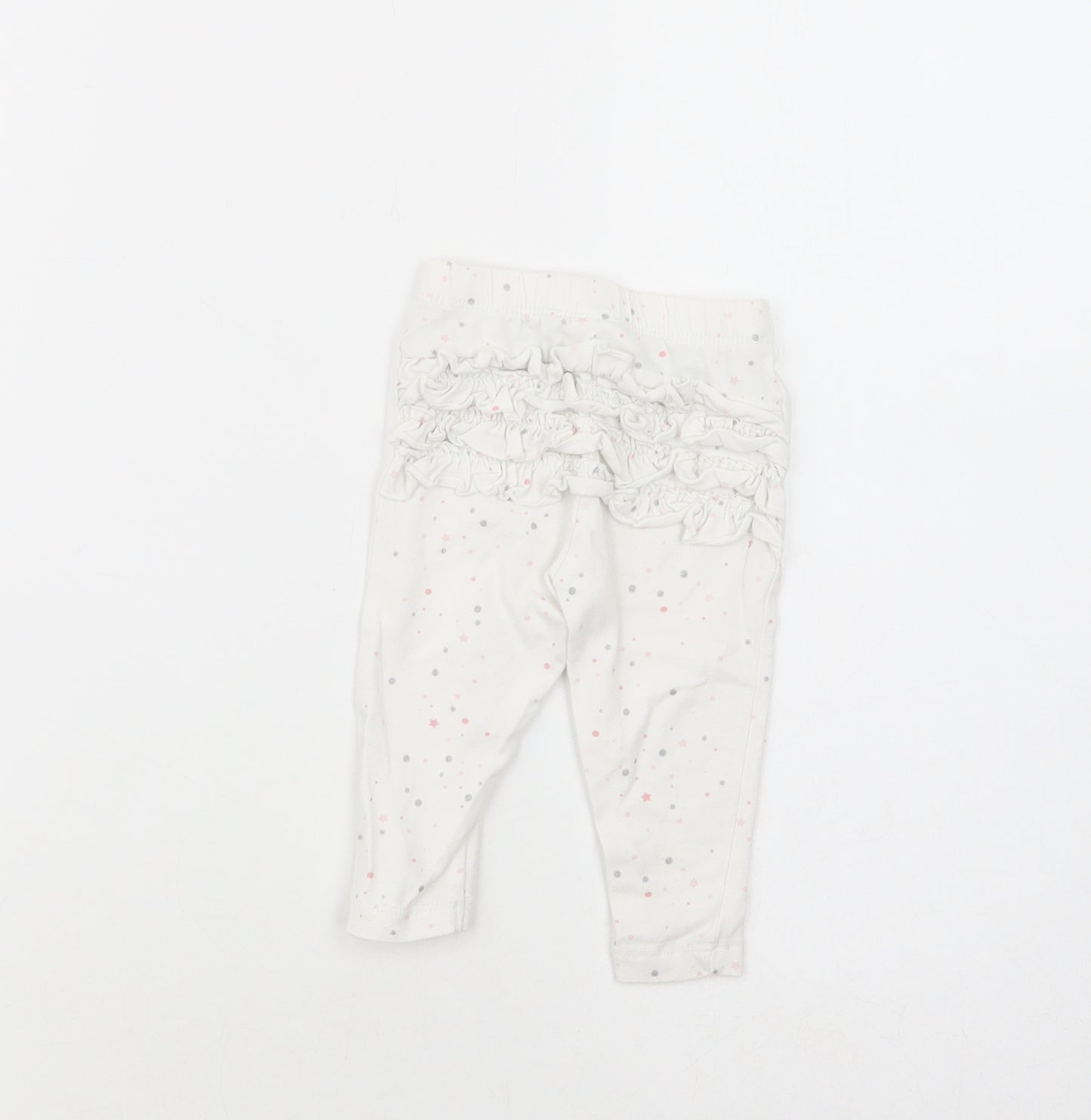 Primark Baby White Geometric Cotton Jogger Leggings Size 3-6 Months
