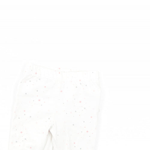 Primark Baby White Geometric Cotton Jogger Leggings Size 3-6 Months
