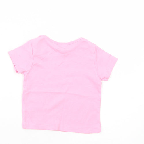 M&Co Baby Pink  Cotton Pullover T-Shirt Size 3-6 Months Crew Neck Pullover - Lovely